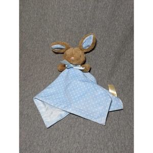 Way To Celebrate Lovey Bunny Rattle Blue White Polka Dot Bunny Security Blanket